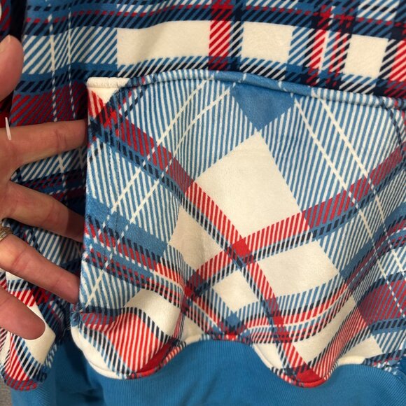 Spark Paws Mens Size 2XL Human Hoodie Blue and Red Plaid EUC - Picture 6 of 11